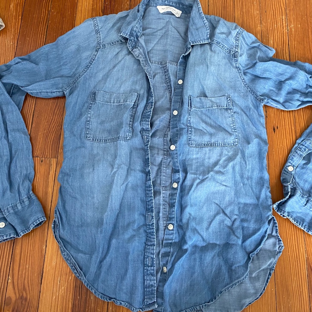 Soft Jean button up top